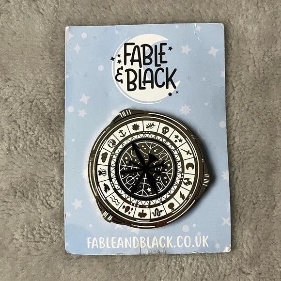 Hand Crafted Jewelry - His Dark Materials Alethiometer Golden Compass Inspired Large Enamel Pin Badge